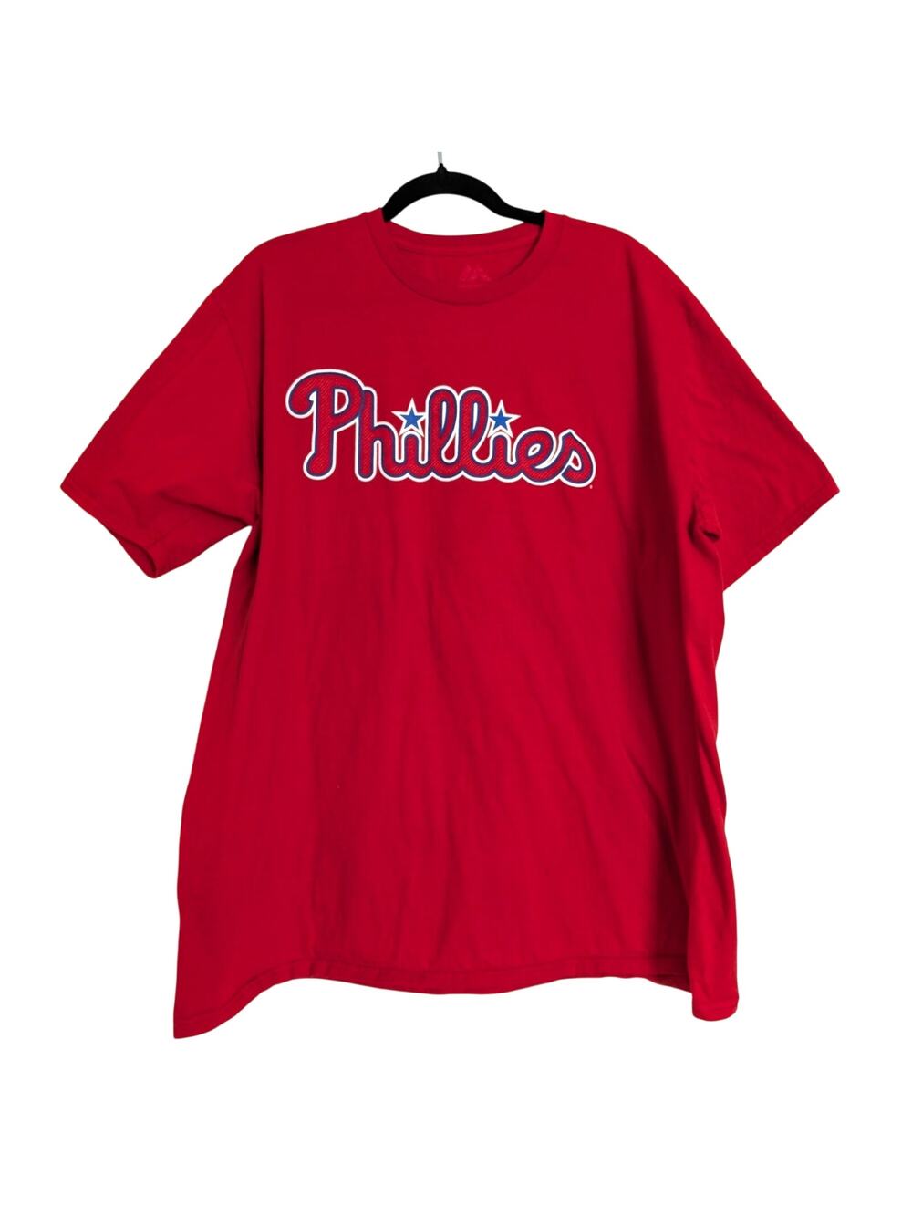 Phillies Baseball Sport Majestic 2 XXL Red Short Sleeve Crewneck T Shirt